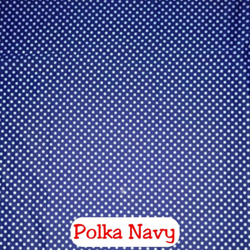 Kain Disperse Motif Polkadot Navy Untuk Bahan Sprei Piama Disperse Star Anak Meteran Murah