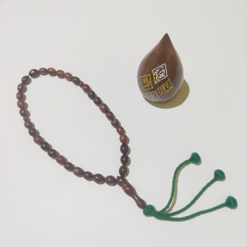 Tasbih koka kaukah 33 oval rumbai hijau original kokka kauka kaokah kaoka