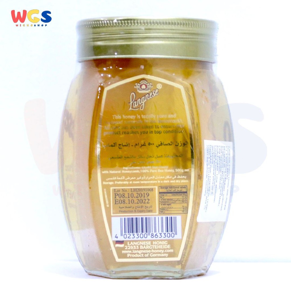 Langnese Acacia Honey with Natural Honeycomb 500 gr - Madu Acacia