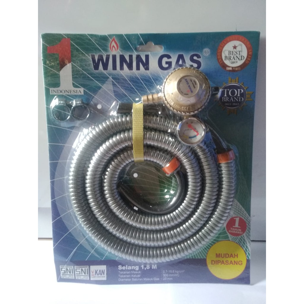 Selang &amp; Regulator Winn Gas TOP Brand Garansi Resmi 1 Tahun