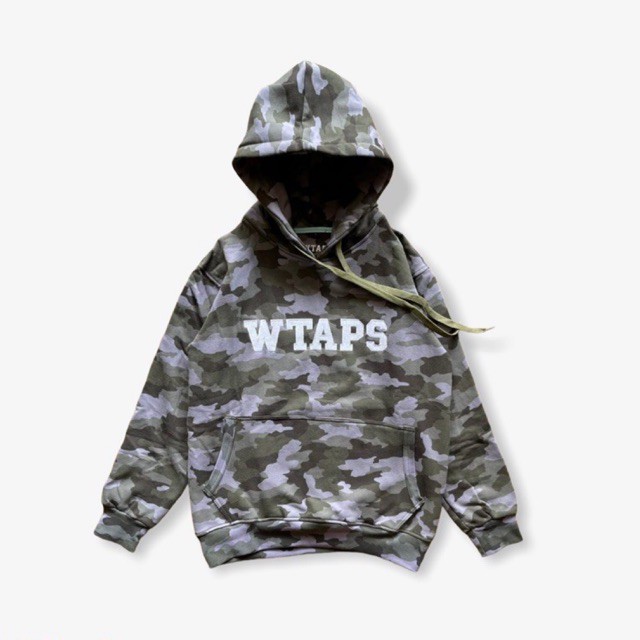 Jaket Hoodie Pria WTAPS Camo Loreng Army
