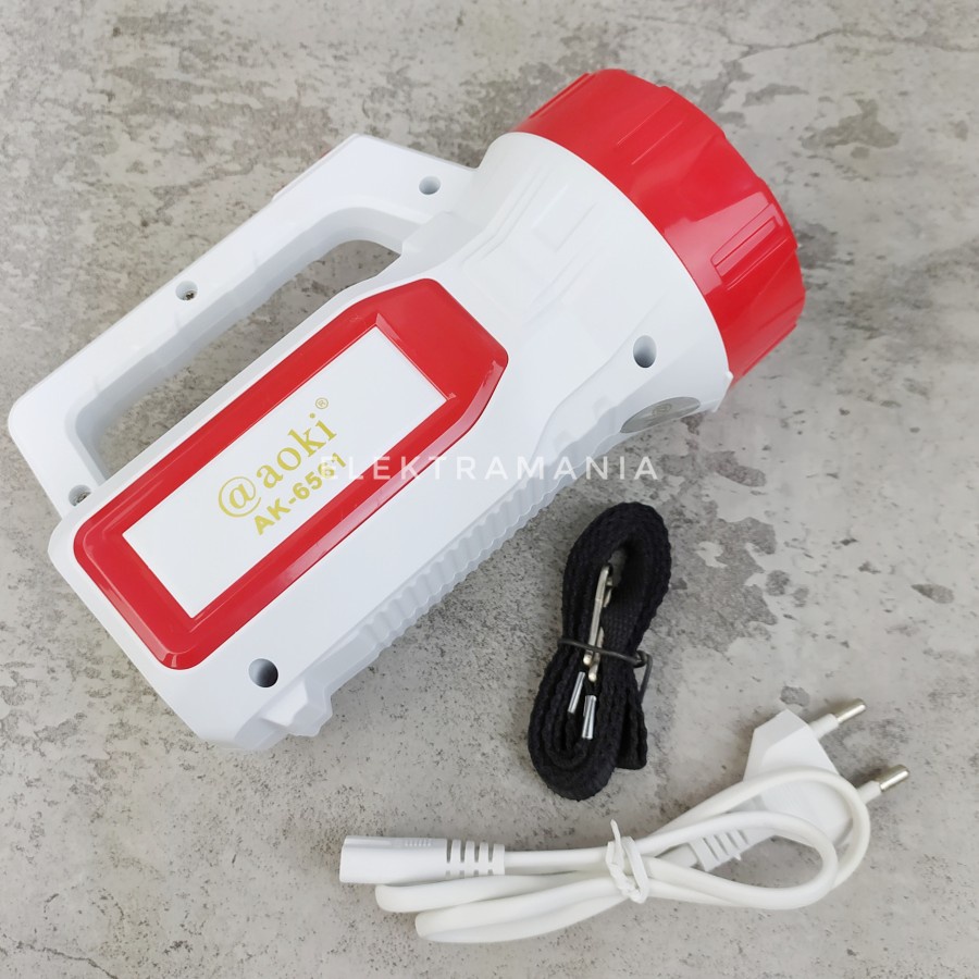 COD Lampu Senter + emergency light LED AOKI Premium Rechargable AK-6563//SENTER EMERGENCY AOKI AK-6563