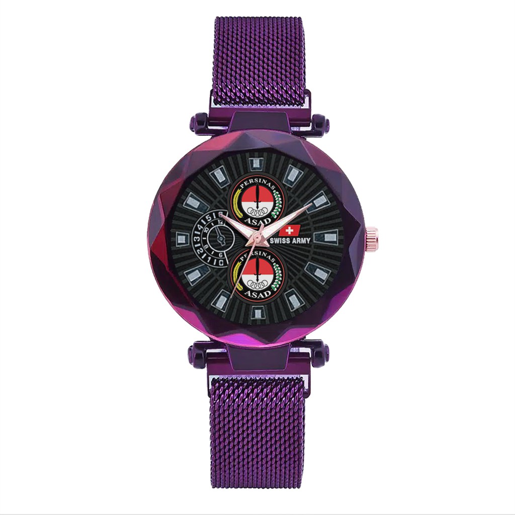 Jam Tangan Wanita Custom - ASAD PERSINAS MOTIF 1 Free Box &amp; Batre Cadangan