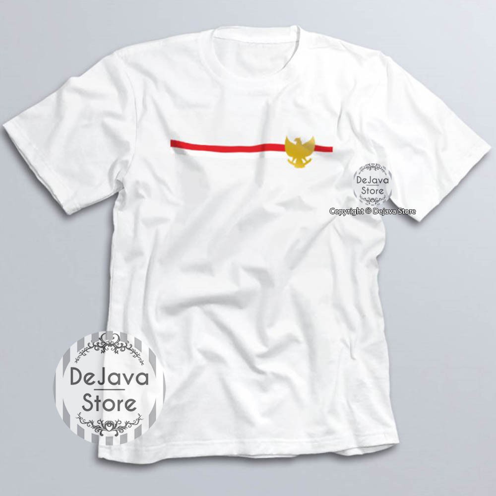 Kaos INDONESIA Timnas Garuda Merah Putih Tshirt MERDEKA | 356-PUTIH