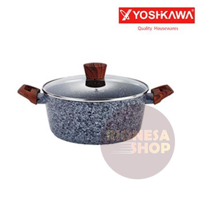 Casserole Panci Marble 20 /24 Cm Grey Induksi Yoshikawa Keramik Abu