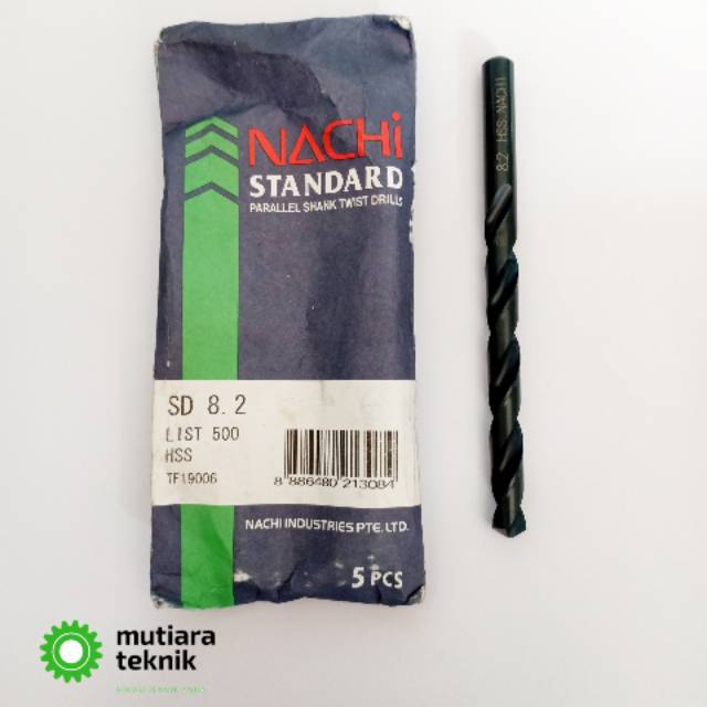 Nachi Mata Bor Besi Baja 8.2mm Mata Bor Nachi Drill Hss