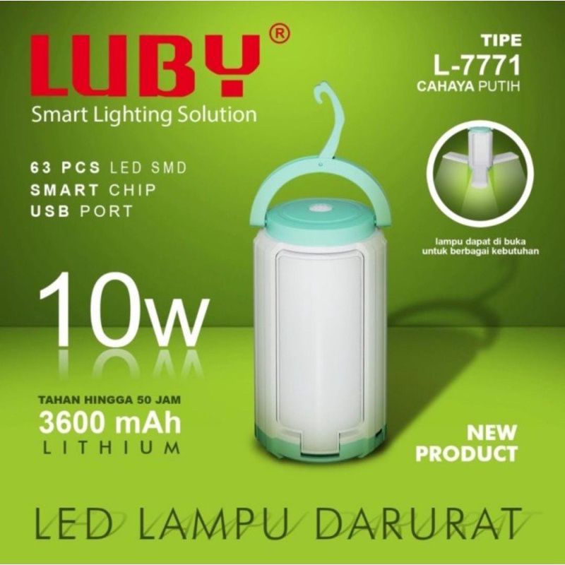 LAMPU DARURAT EMERGENCY LED LUBY L7771 10WATT