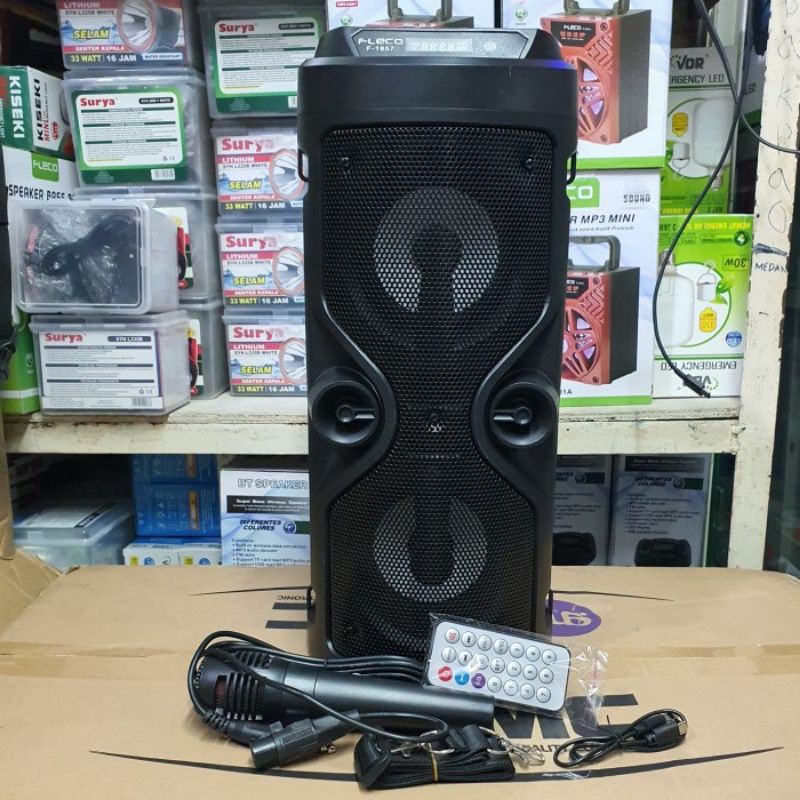 Performa suara bass Speaker Bluetooth Fleco F 1857 + Bonus Mic