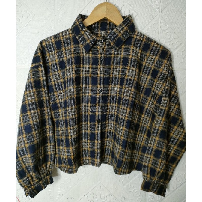 CROP TOP FLANEL / KEMEJA FLANEL WANITA / KEMEJA CROP / KEMEJA WANITA TERBARU-AL:21