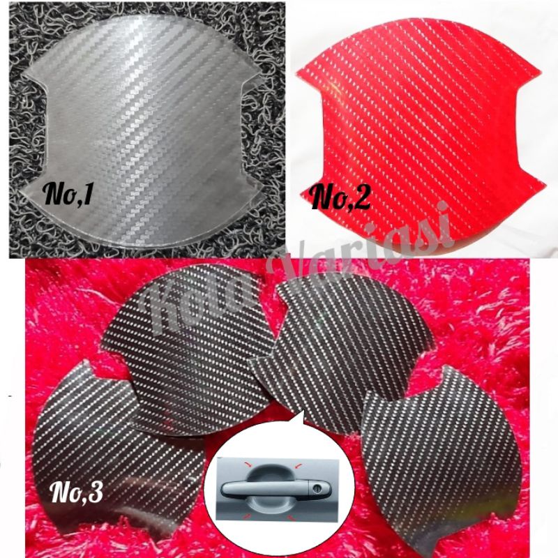 Outer Stiker Pelindung Pintu Mobil TRAJET  CARBON 5D