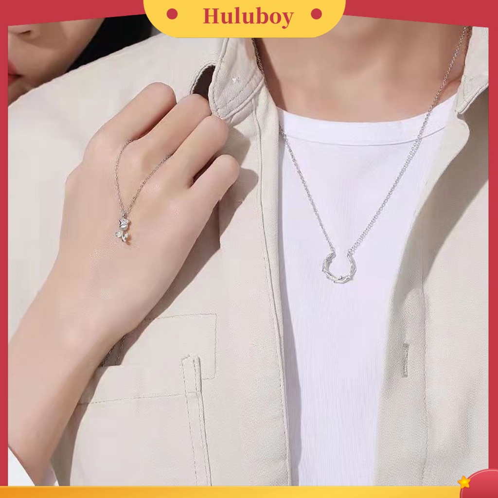 Hu Hu Hu Hu Hu Alat Bantu Pasang Kacamata♡ Kalung Liontin Bunga Mawar Bahan Tembaga Anti Karat Untuk Hadiah Ulang Tahun