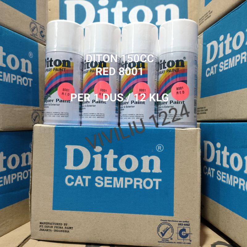 Pilok Cat Diton Red 8001 Per 1 Dus / 12 Klg Stabilo Merah 150cc Harga Per 1 Dus (12) Cat Semprot Diton 150cc Pilok Diton Pilox Diton Cat Diton 150cc