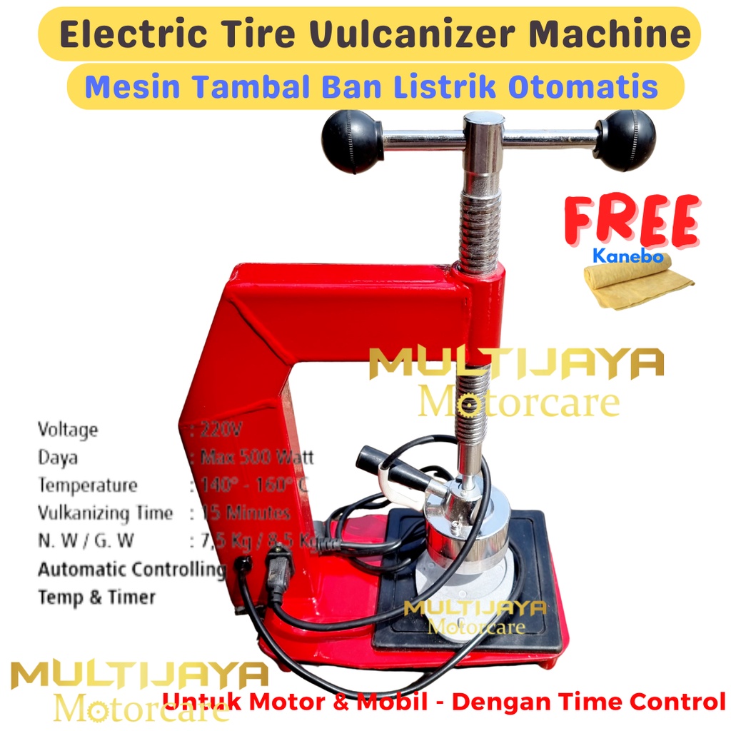 Mesin Tambal Ban Listrik Otomatis - Alat Tambal Ban Elektrik Motor Mobil Electric Tire Vulcanizer Machine