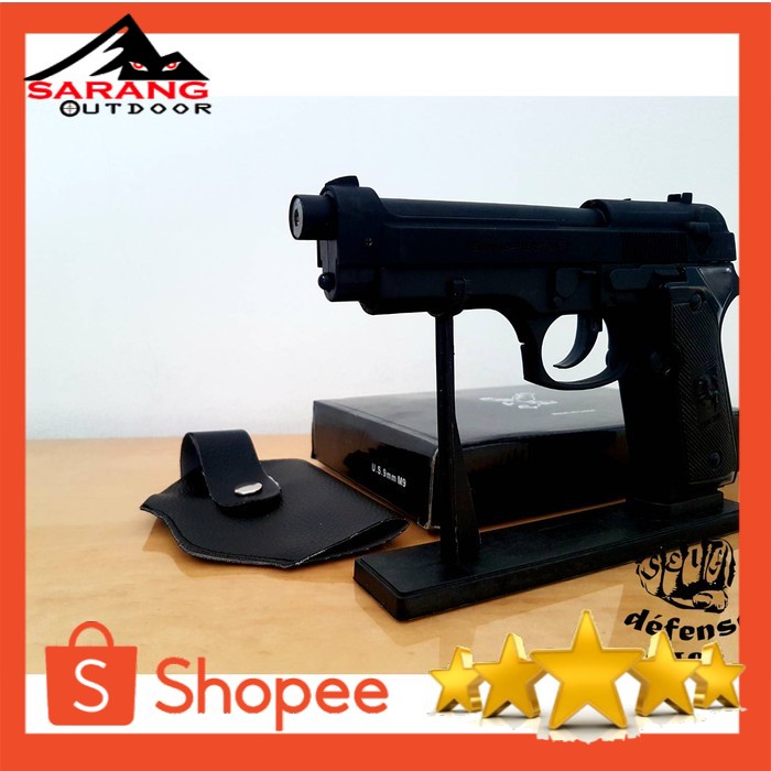 BISA COD Korek Api Pistol 1:1 Pietro Beretta M9 Full Black