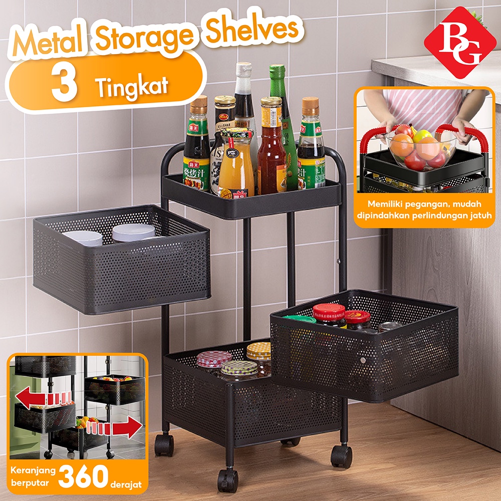 Jual BG SPORT Metal Storage Model 2855 Rak Dapur Keranjang Sayur ...