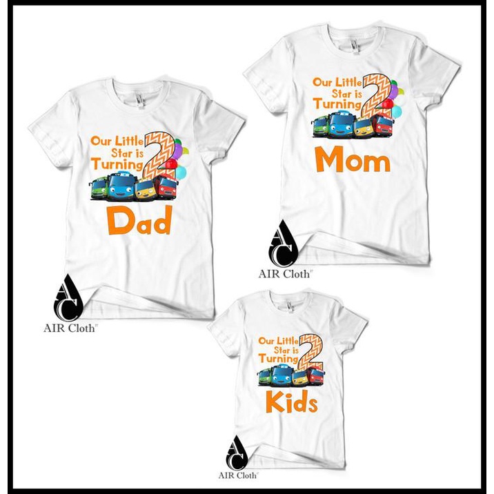 Kaos / Baju Family Custom Tayo 4Pcs Kaos (2 Dewasa 2 Anak)