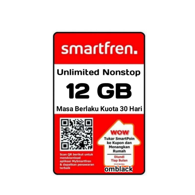 VOUCHER SMARTFREN 12GB UNLIMITED NONSTOP