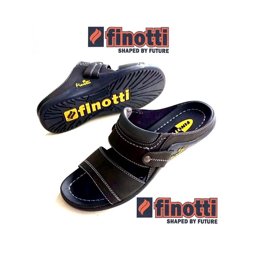 Finotti BPZ Sandal KULIT Sandal Gunung Premium CLass Pakai Box Ori Sandal cowok Karet Sandalpria sen