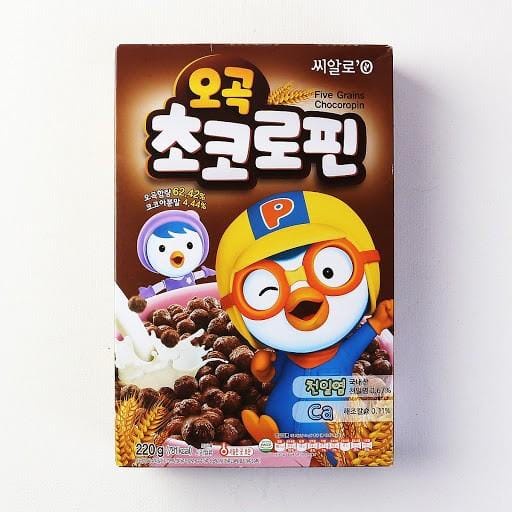 PORORO FIVE GRAINS CHOCOROPIN 220GR SEREAL RASA COKLAT Snack Sarapan Sehat KOREA