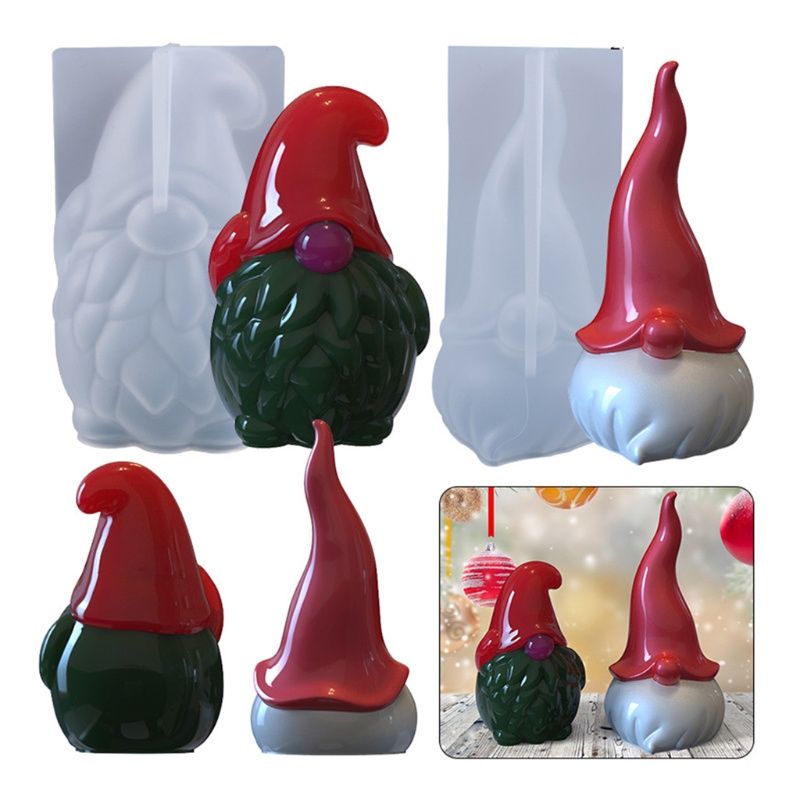 Cetakan Sabun Handmade Desain Santa Claus 3D Bahan Silikon Untuk Dekorasi Natal