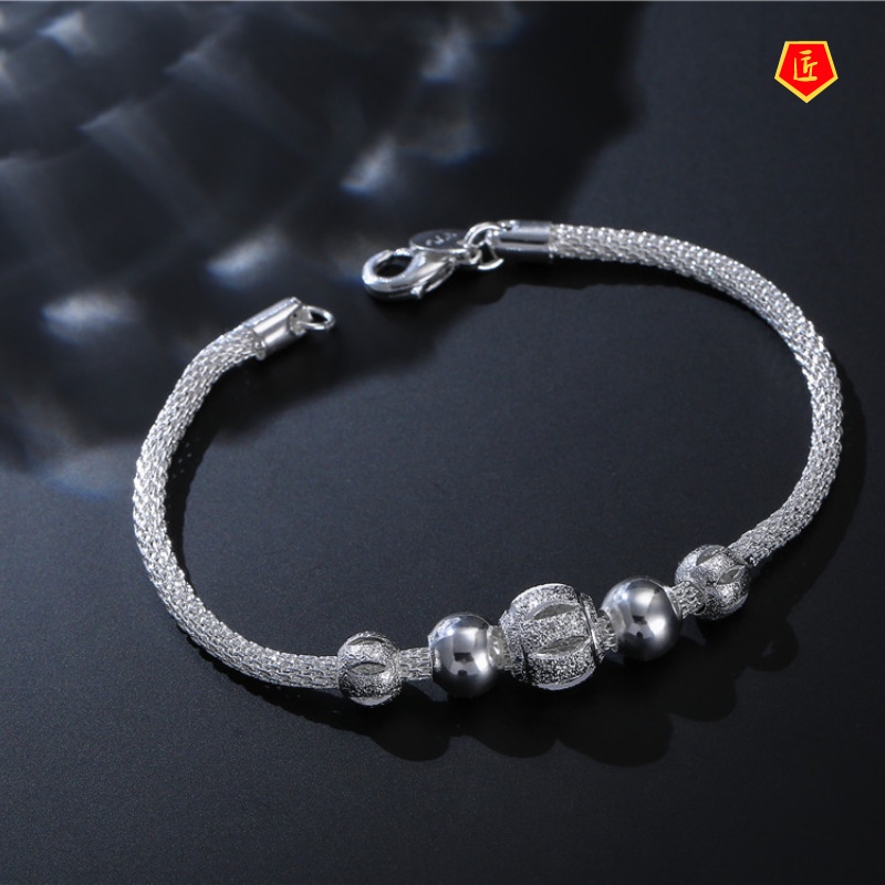 [Ready Stock]Silver Classic Hollow Lucky Beads Bracelet