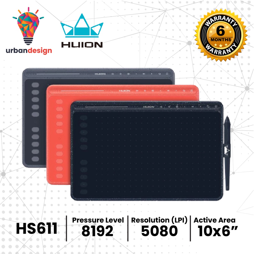 Huion HS611 Graphics Drawing Digital Pen Tablet Alt H640P H950P H320M