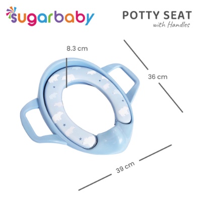 SUGAR BABY POTTY SEAT WITH HANDLES &amp; SPLASH GUARD / DUDUKAN TOILET ANAK SUGARBABY POTY DUDUKAN TOILET