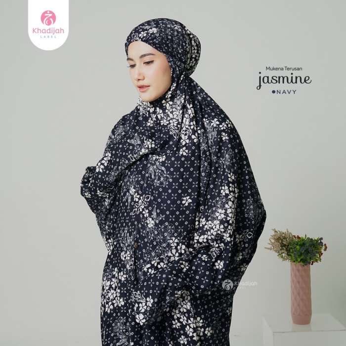 Mukena Terusan Jasmine Bahan Rayon Semi Jumbo Tali Ikat Manual Karet