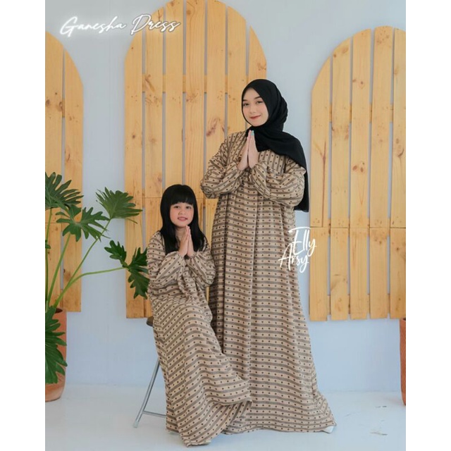(Ready Stok) [Ori Elly Arsy] Ganesha dress/ Gamis Couple/ Gamis Keluarga