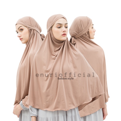 French Khimar Jumbo Jersey Jilbab Instan Cadar Tali