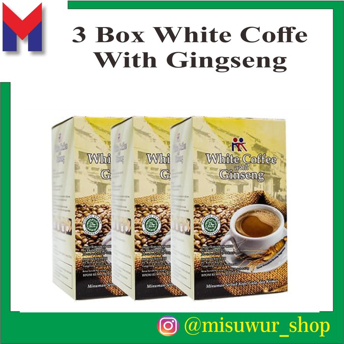 

3 BOX White Coffee with Ginseng Kopi Gingseng Herbal KK Indonesia