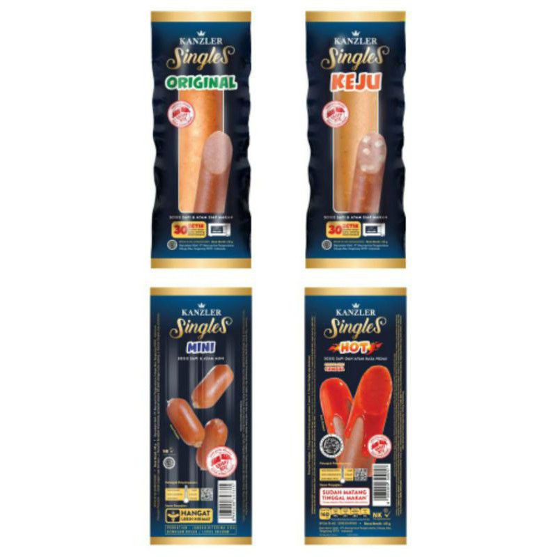 

sosis kanzler singles keju / original / mini / hot / bakso keju / bakso original 65gr all varian / kanzler kanzler