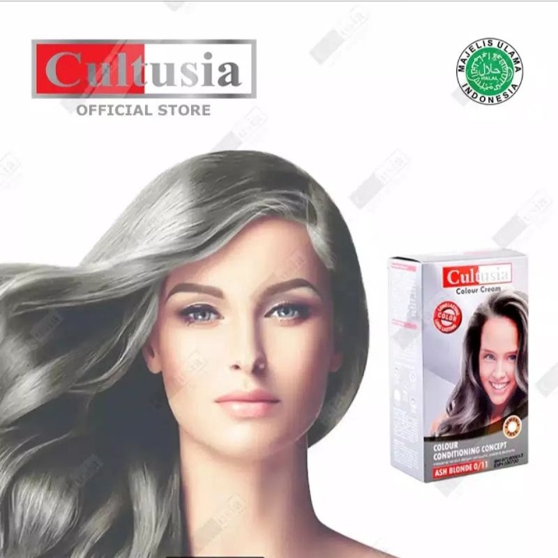 Cultusia Pewarna Rambut Hair Colour Ash Blonde 0/11 30 ML