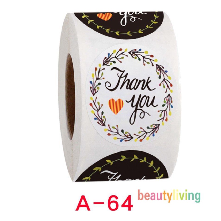 

500pcs Stiker Label Tulisan Thank You Bentuk Bunga Hati Bahan Plat Tembaga