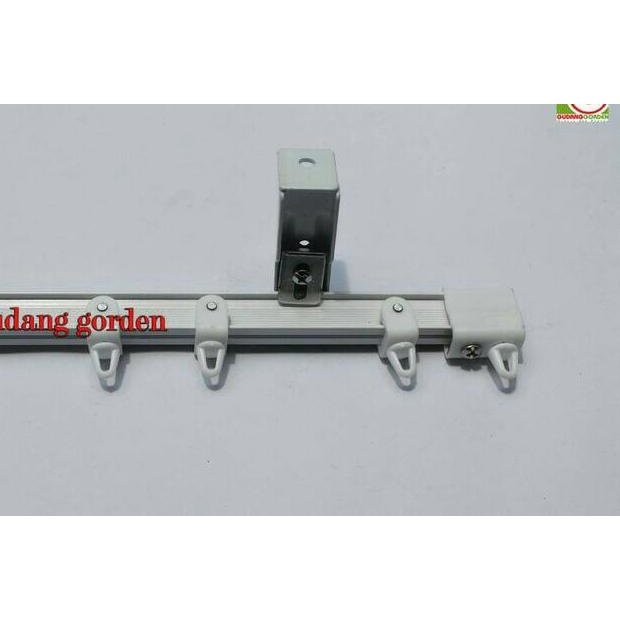 ♣ Rel Batang Gorden Lengkung / bengkok Flexi 1m - Bracket Plafon ✼