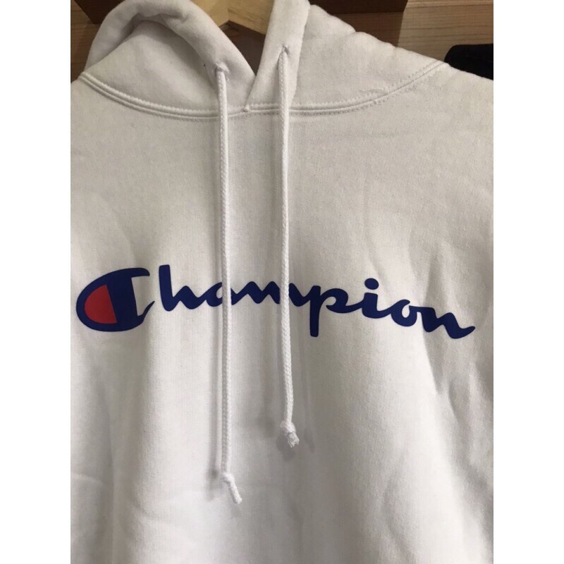 100% ORIGINAL CMT HOODIE CHAMPION SCRIPT WHITE