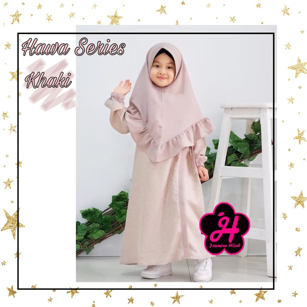 Gamis Harian Anak Perempuan Set Zea (Hawa Khaky)
