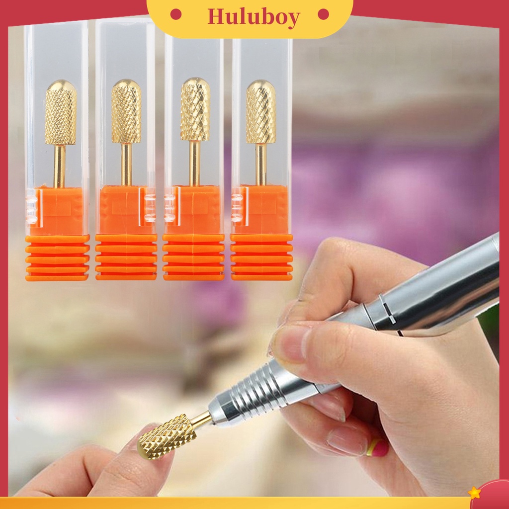 Huluboy Huluboy♡ 4pcs Mata Bor Pengikir Kuku Sturdy Bahan Tungsten Steel Untuk Manicure