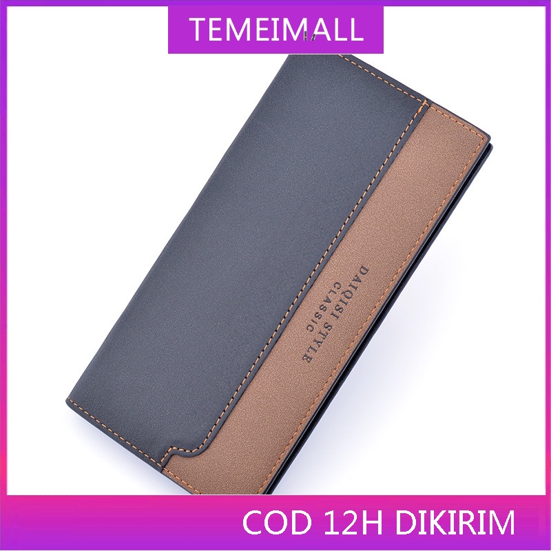 (COD) Dompet Kulit Pria Lipat 4 Ruang Dompet Kulit TERMURAH