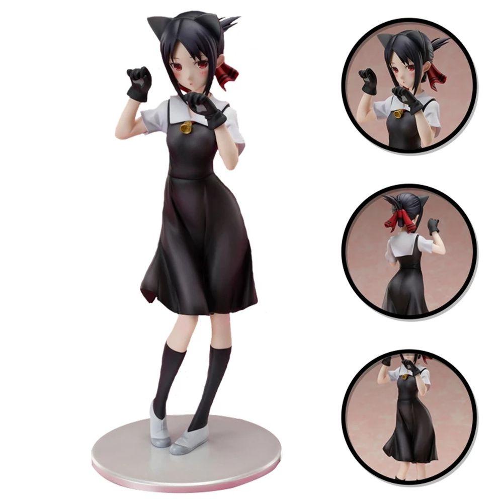 Lanfy Love Is War Figure Anime Hadiah Jepang Anime Model Telinga Kucing Mainan Berdiri Fujwara Chika