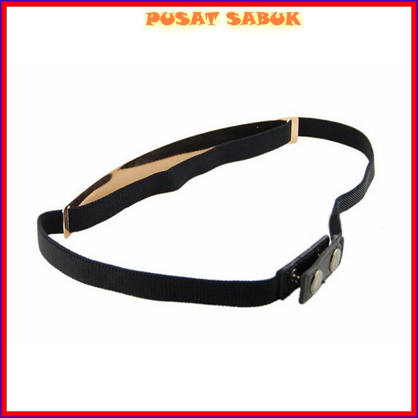 Ikat Pinggang Wanita Plat GOLD Sabuk Gesper Fashion cewek Obi Women Belt ring mewah besi impor 2 cm