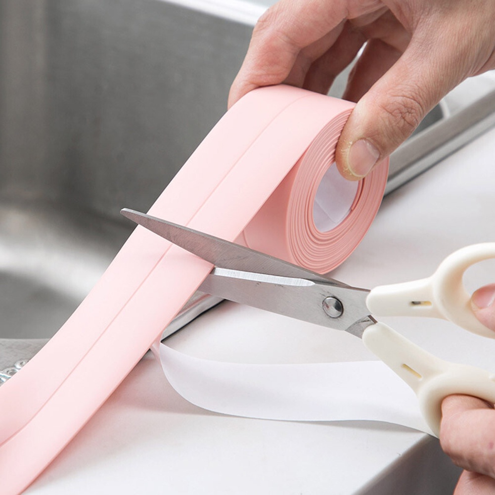 ღ Tahan Air Sealant Tape Diri Perekat Sealant Tape Stiker Dinding Dapur Kamar Mandi Shower Bathtub Sealing Strip Tape Tahan Air Dinding Wastafel edge