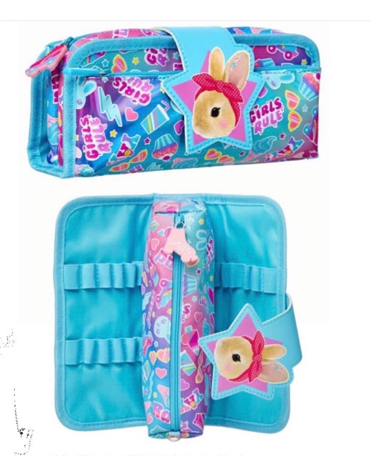 SMIGGLE Pencil Case Blue Rabbit Kotak pencil