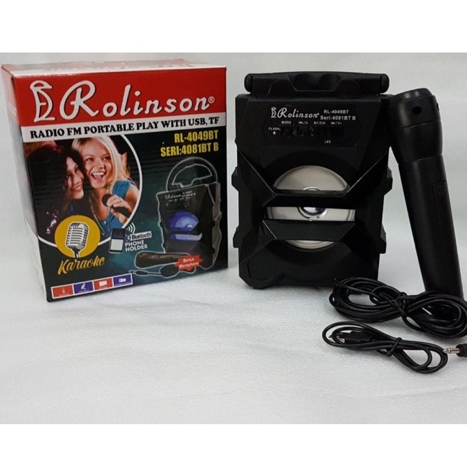 Speaker Portable Bluetooth Rolingson RL-4049 Extra Bass Gratis Microphone Berkualitas