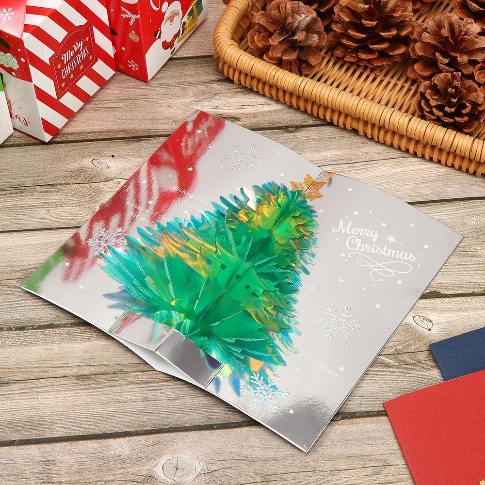 R-flower 3D Greeting Card Ornamen Kartu Liburan Sederhana Dekorasi Natal