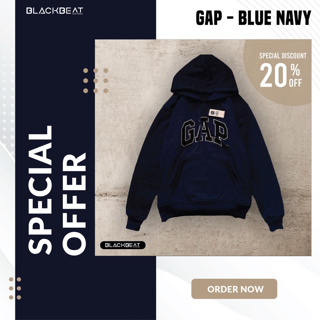Jaket Hoodie GAP Biru Navy - All Size