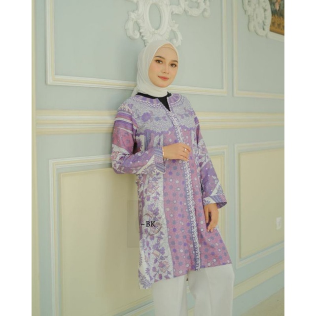 TUNIK BATIK MODERN SOFTCOLOR JASMINE TERBARU || ATASAN WANITA || M-L-XL-XXL-XXXL