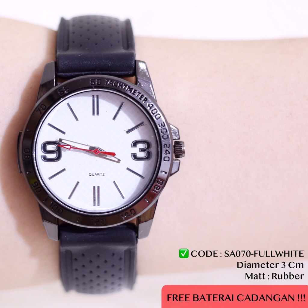 Jam tangan wanita tali karet sporty rubber FREE BATERAI SA070