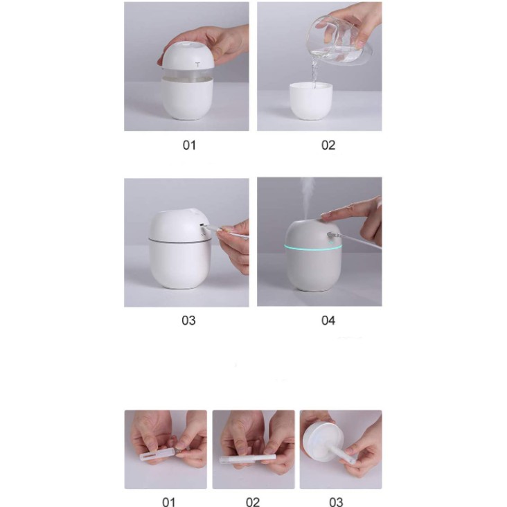 COD✨Humidifier USB Charging Purifier Lampu LED Diffuser Portabel Mini