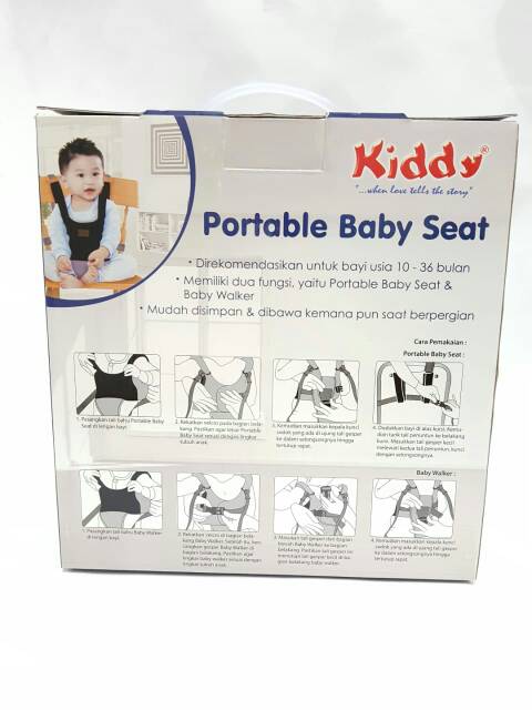 Kiddy Portable Baby Seat KD 74-02  Alat Bantu Jalan Bayi . Training Walk Baby 7402 s1